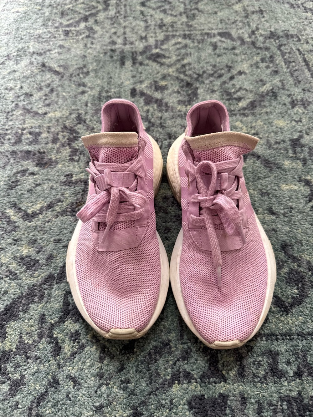 adidas Women's Pink Knit Athletic Sneakers